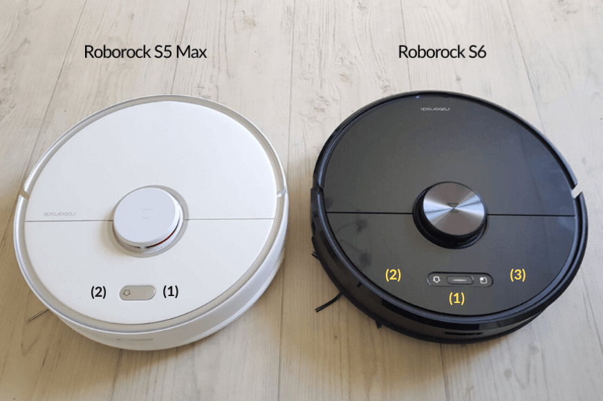 Control buttons of Roborock S5 Max and Roborock S6